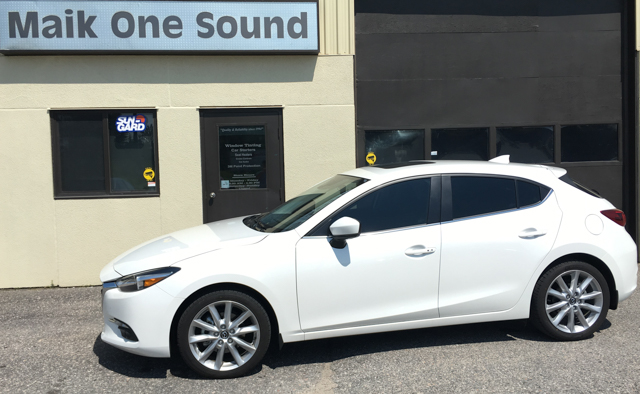 2017 Mazda 3 Hatch with professional window tint in North Bay